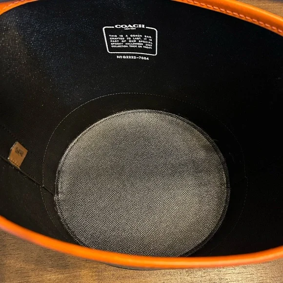 Coach Halloween Treat Bucket Bag Orange Black Canvas NWOT - Picture 8 of 9